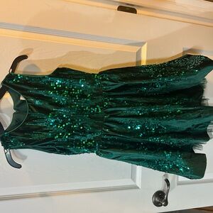 Rare Editions girls holiday dress, green, size 8